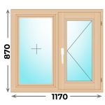 Деревянное окно двухстворчатое 1170x870