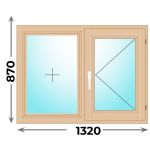 Деревянное окно двухстворчатое 1320x870