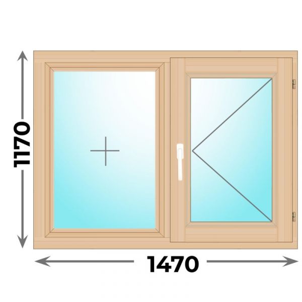 Деревянное окно двухстворчатое 1470х1170
