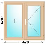 Деревянное окно двухстворчатое 1470x1470