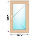 Деревянное окно одностворчатое 570х1170