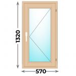Деревянное окно одностворчатое 570x1320