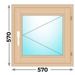 Деревянное окно одностворчатое 570х570